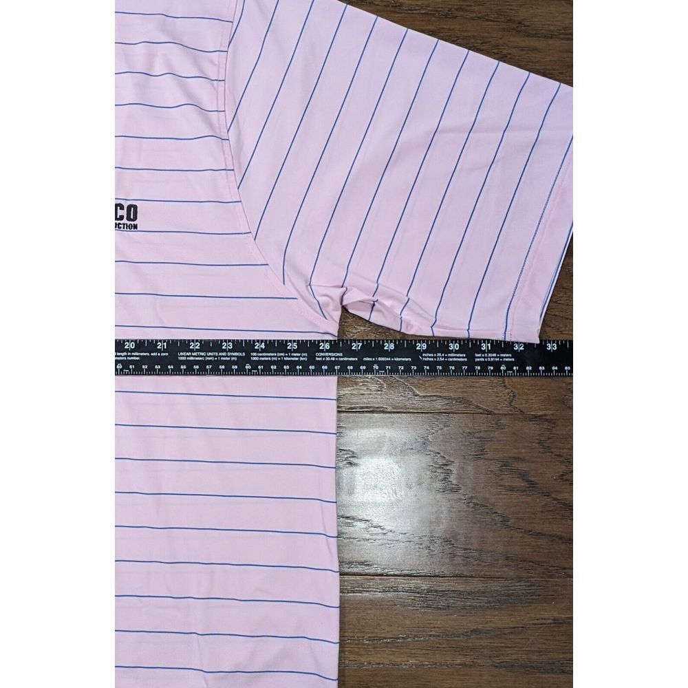 Fennec Golf Polo Lightweight Shirt Pink/Blue Striped Mens XXL Embroidered Pumpco - Picture 6 of 8
